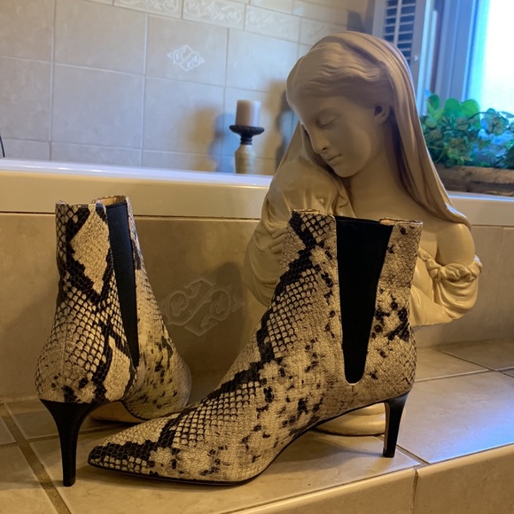 Joie Snake Print Leather Booties - Picture 3 of 11